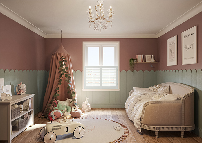 Kensington, Muted White - Cafe Style Plantation Shutter - Image 8